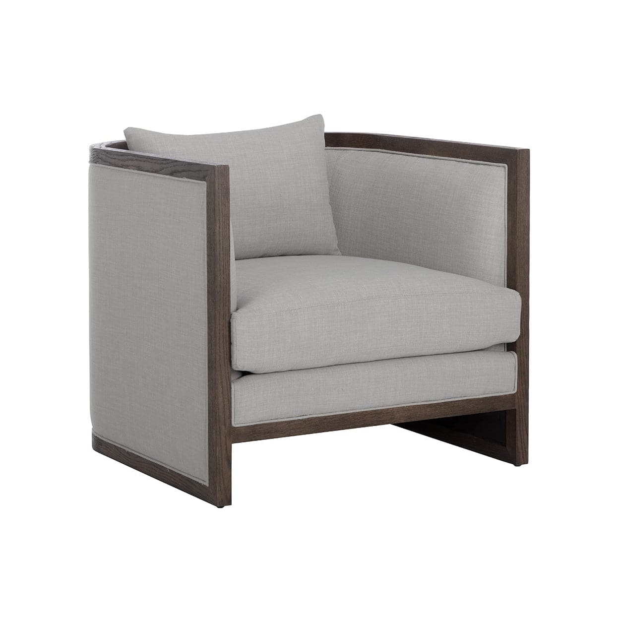 Chloe Lounge Chair-Sunpan-SUNPAN-109094-Lounge ChairsDark Brown - Linoso Light Grey-2-France and Son