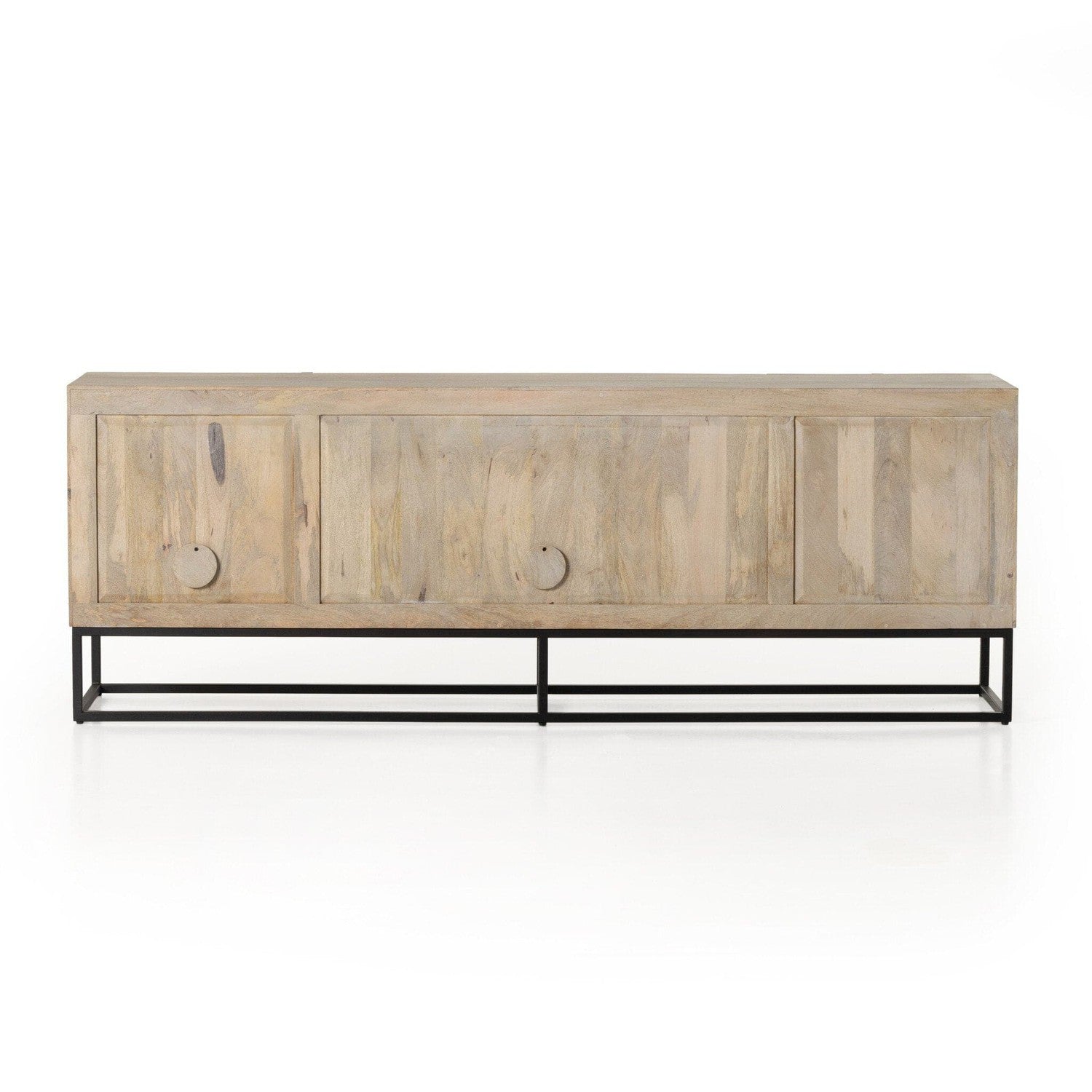 Kelby Media Console - Light Wash Carved Mango