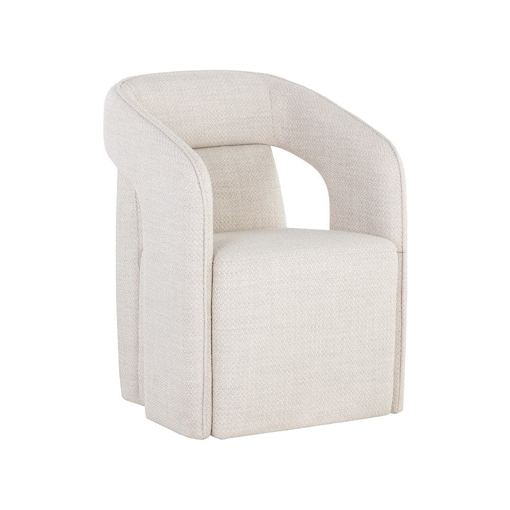 Kendrick Wheeled Dining Armchair-Sunpan-SUNPAN-109138-Dining ChairsMoto Stucco-2-France and Son