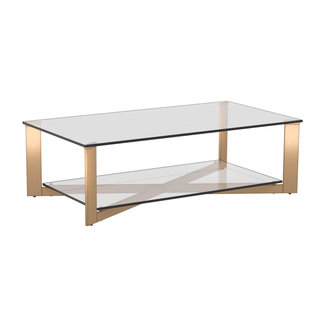 Xavier Coffee Table - Rectangular-Sunpan-SUNPAN-109186-Coffee TablesAntique Brass-6-France and Son