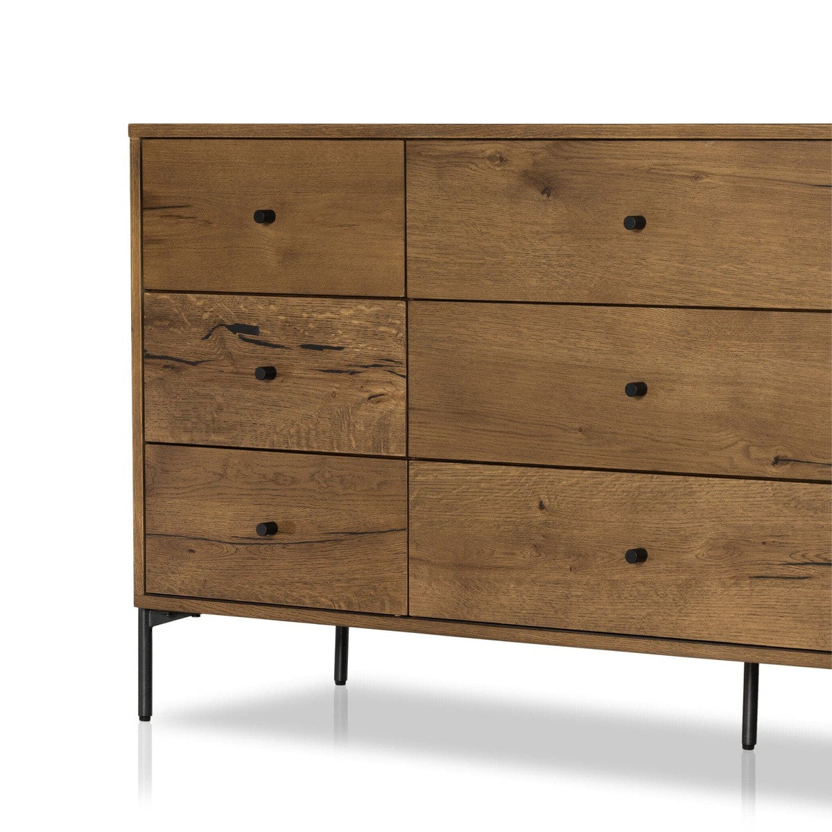 Eaton 9 Drawer Dresser - Amber Oak Resin