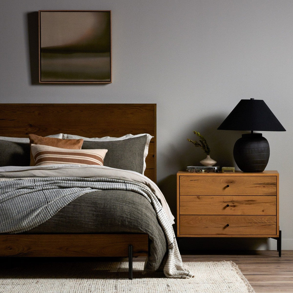 Eaton Bed - Amber Oak Resin - Queen