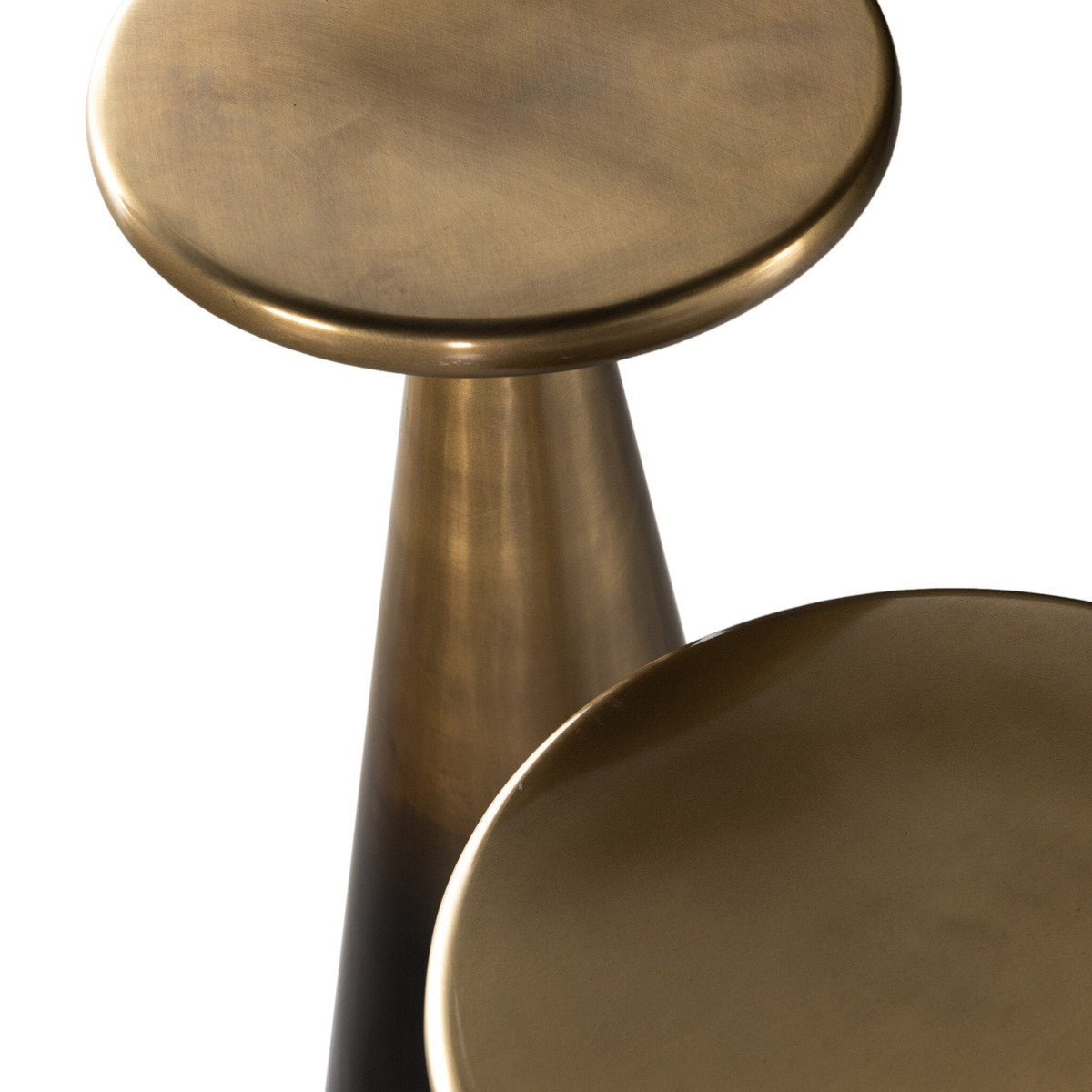 Cameron Accent Tables, Set Of 2 - Ombre Antique Brass