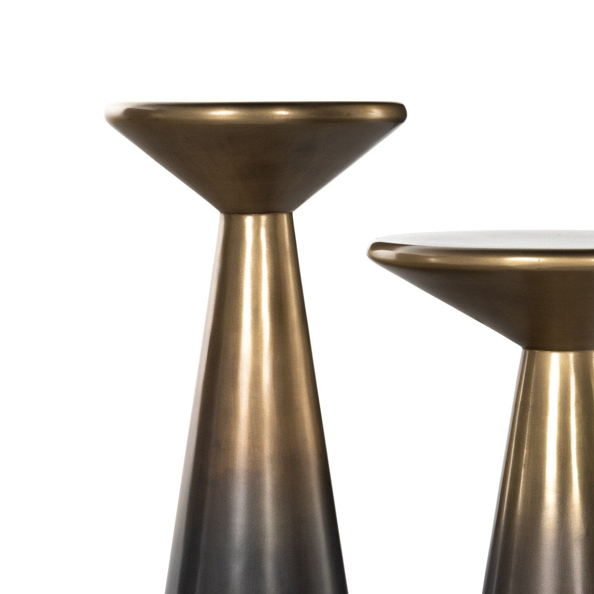 Cameron Accent Tables, Set Of 2 - Ombre Antique Brass