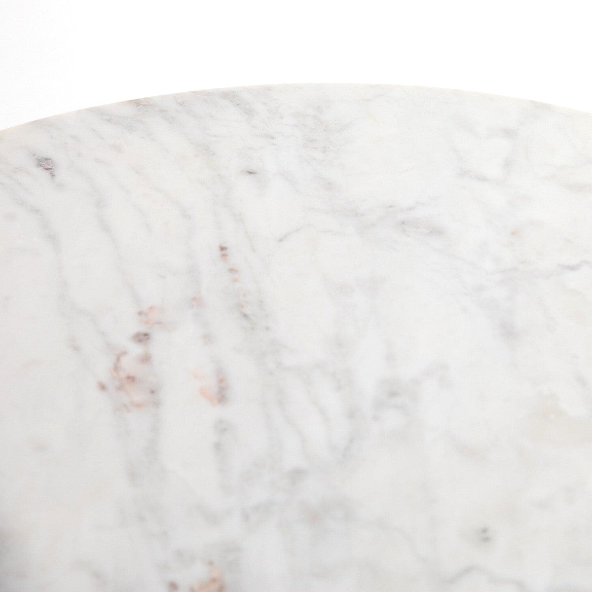 Lennie Round Nightstand - Polished White Marble