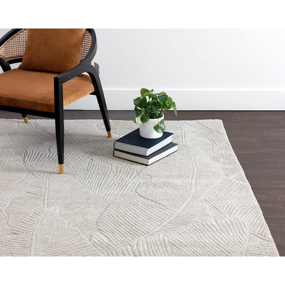 Calathea Hand - Tufted Rug 8'' x 10''-Sunpan-SUNPAN-109362-RugsOatmeal-5-France and Son