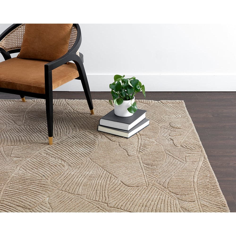 Calathea Hand - Tufted Rug 8'' x 10''-Sunpan-SUNPAN-109362-RugsOatmeal-4-France and Son