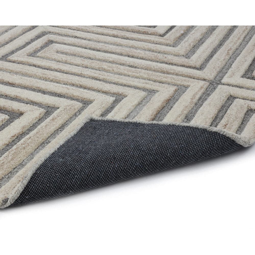 Oslow Hand - Tufted Rug - Beige / Grey - 8'' x 10''-Sunpan-SUNPAN-109370-Rugs-5-France and Son