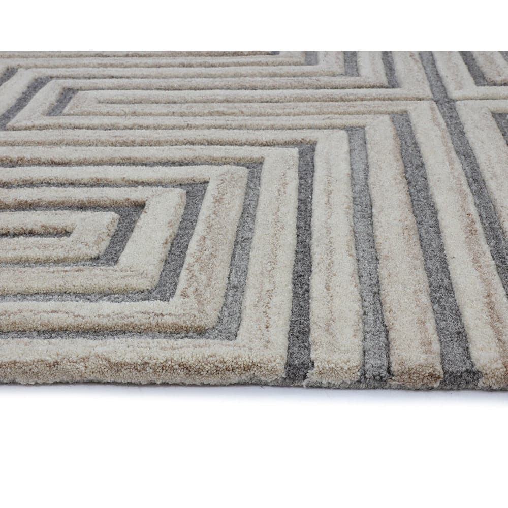 Oslow Hand - Tufted Rug - Beige / Grey-Sunpan-SUNPAN-109372-Rugs10' x 14'-4-France and Son