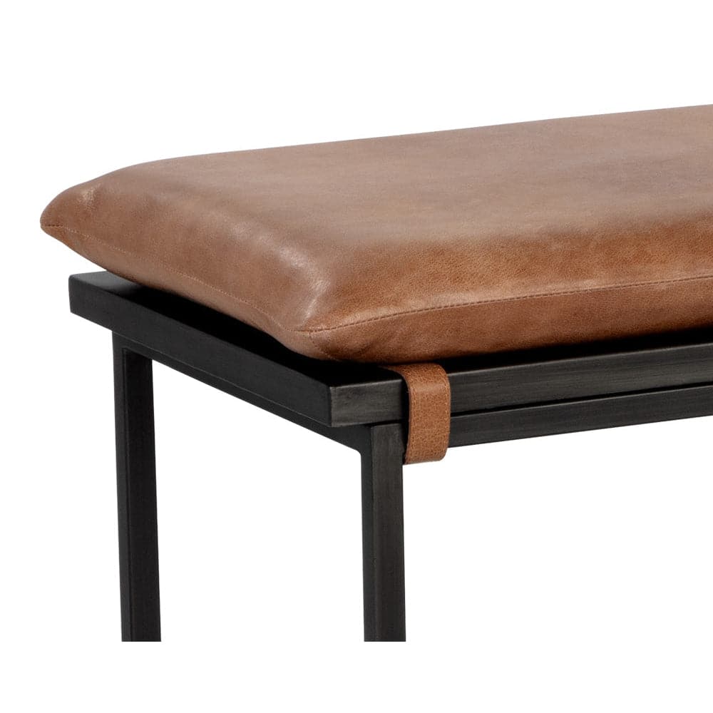 Zancor Bench - Tan Leather-Sunpan-SUNPAN-109404-Benches-3-France and Son