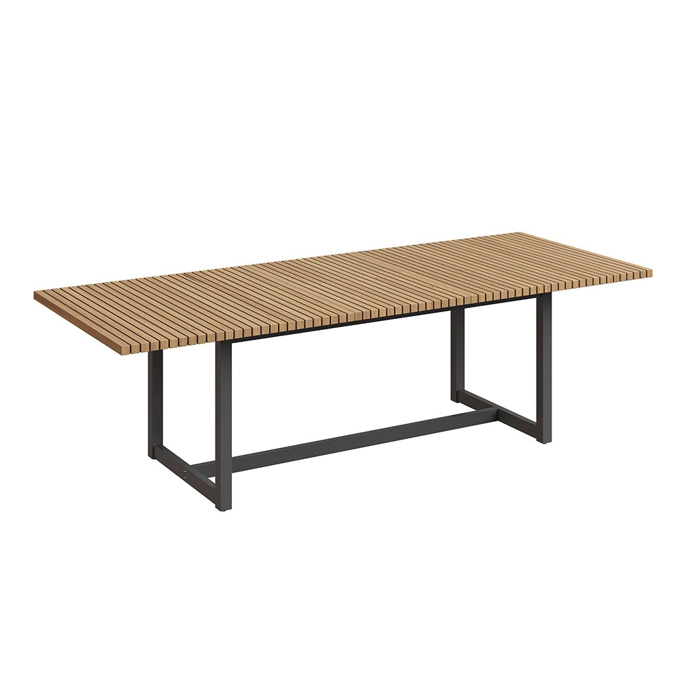 Geneve Extension Dining Table-Sunpan-SUNPAN-110737-Outdoor Dining TablesLight Brown - Black-6-France and Son