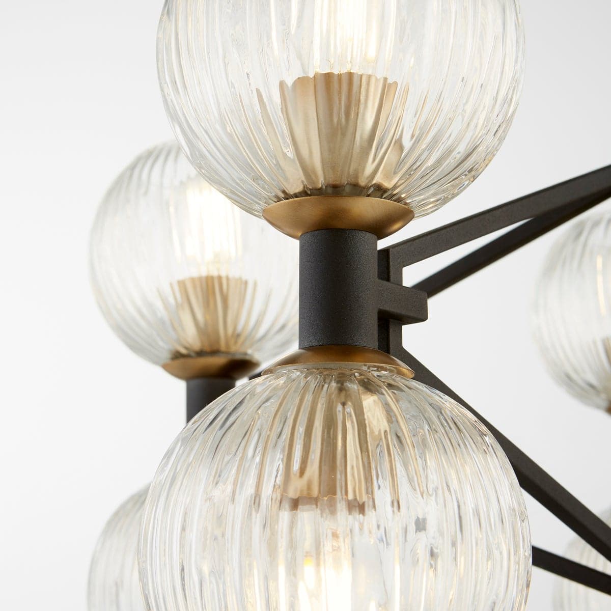 Helios Chandelier | Black & Aged Brass - Small-Cyan Design-CYAN-10965-Chandeliers-2-France and Son