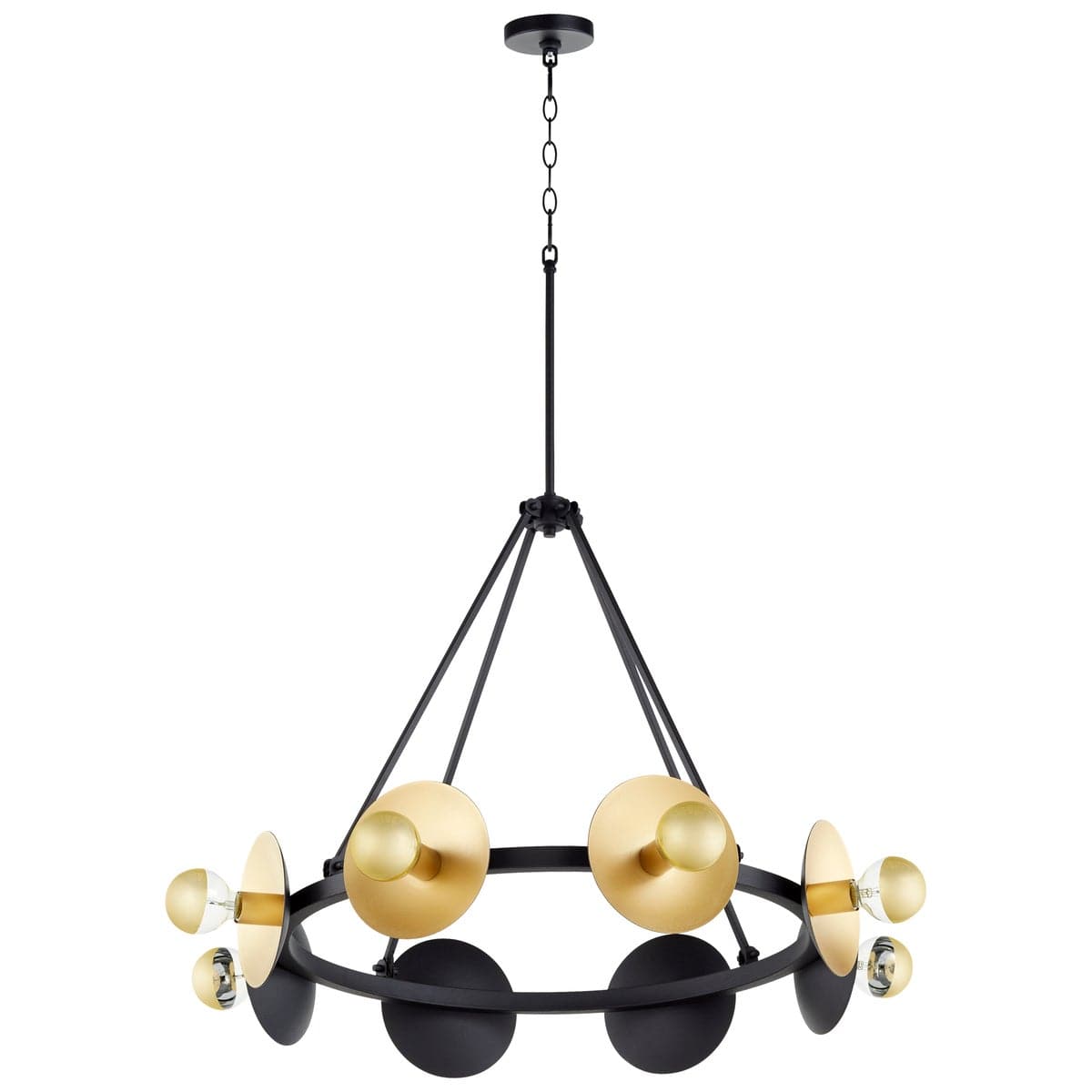 Artemis Chandelier Noir And Gold Leaf - Medium-Cyan Design-CYAN-10980-Chandeliers-1-France and Son