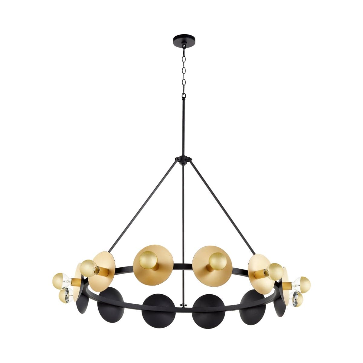 Artemis Chandelier Noir And Gold Leaf - Large-Cyan Design-CYAN-10981-Chandeliers-1-France and Son