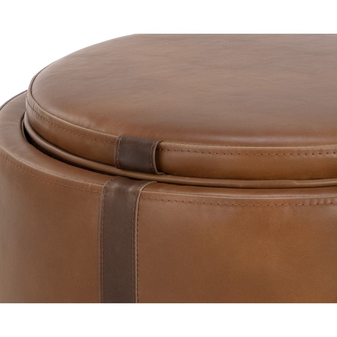 Borelli Storage Ottoman-Sunpan-SUNPAN-109906-Stools & OttomansBelfast Heather Grey 41 / Autumn Chestnut-9-France and Son