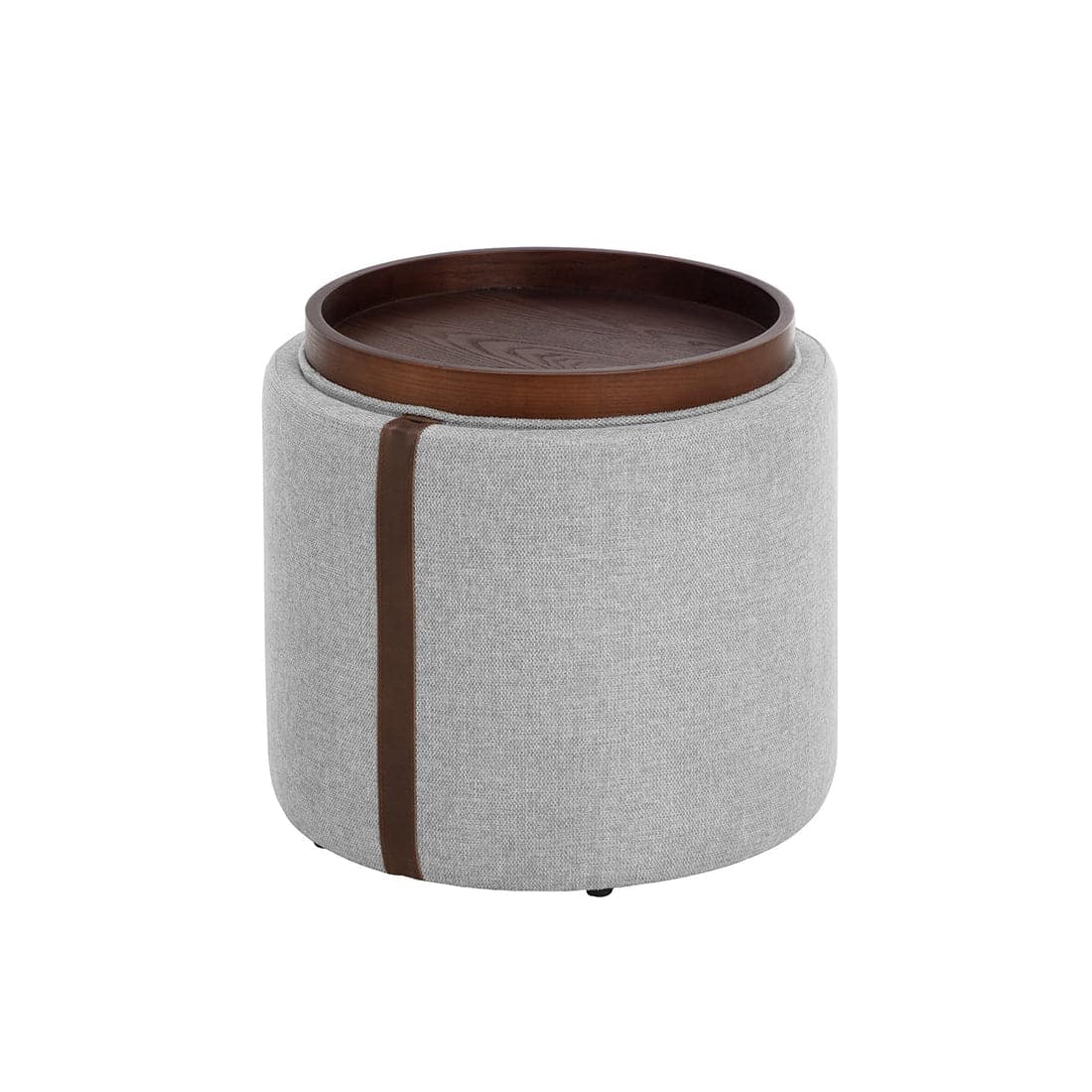 Borelli Storage Ottoman-Sunpan-SUNPAN-109906-Stools & OttomansBelfast Heather Grey 41 / Autumn Chestnut-1-France and Son