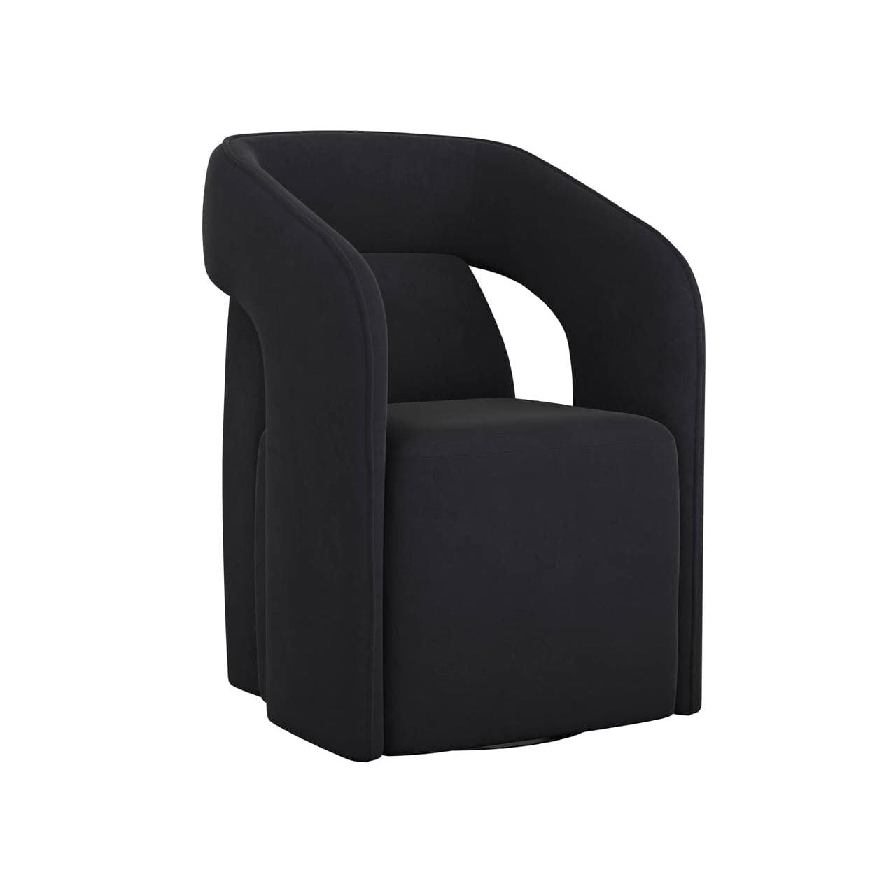 Kendrick Wheeled Dining Armchair-Sunpan-SUNPAN-110033-Dining ChairsAbbington Black-1-France and Son