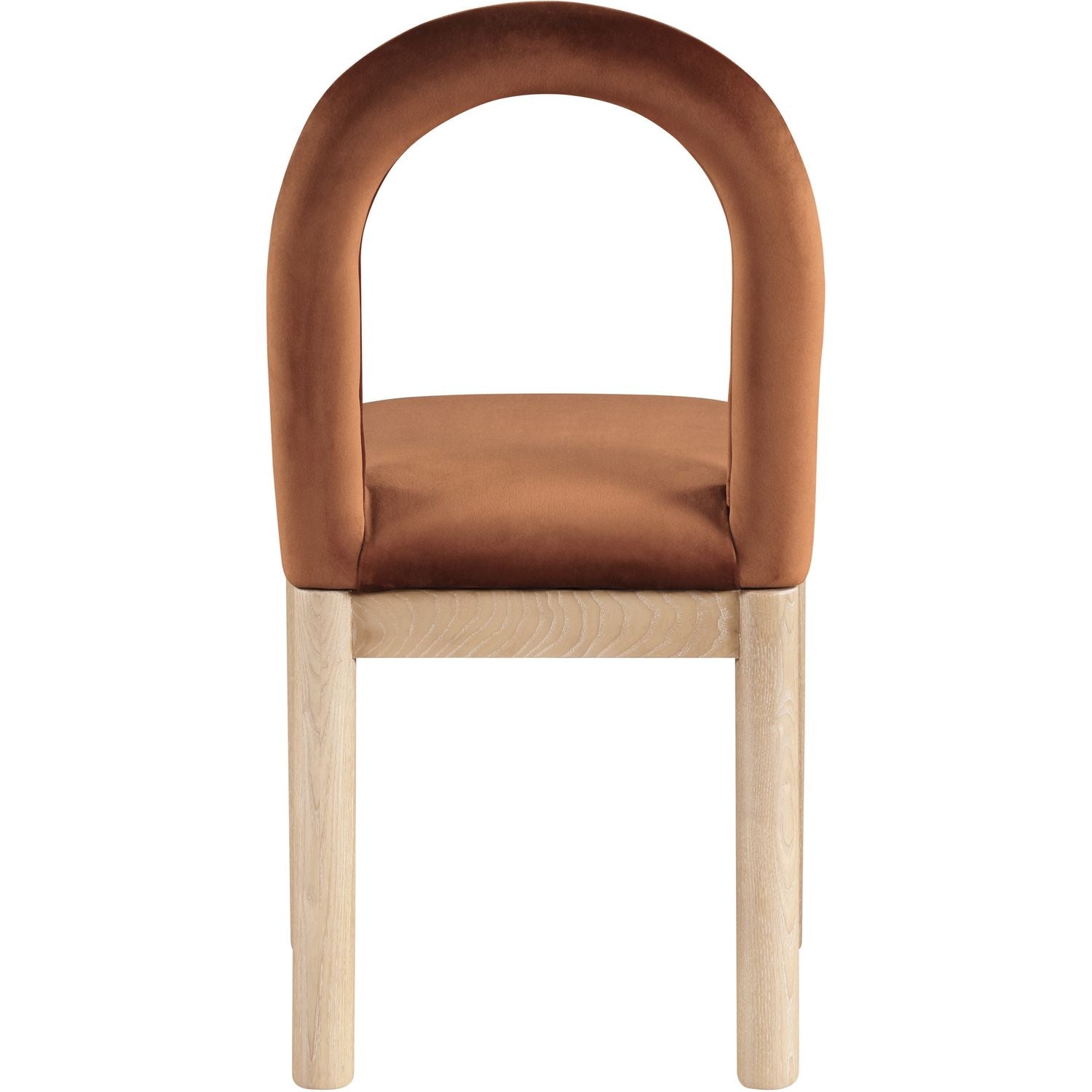 Conrad Velvet Upholstered Dining Chair — Cognac / Natural