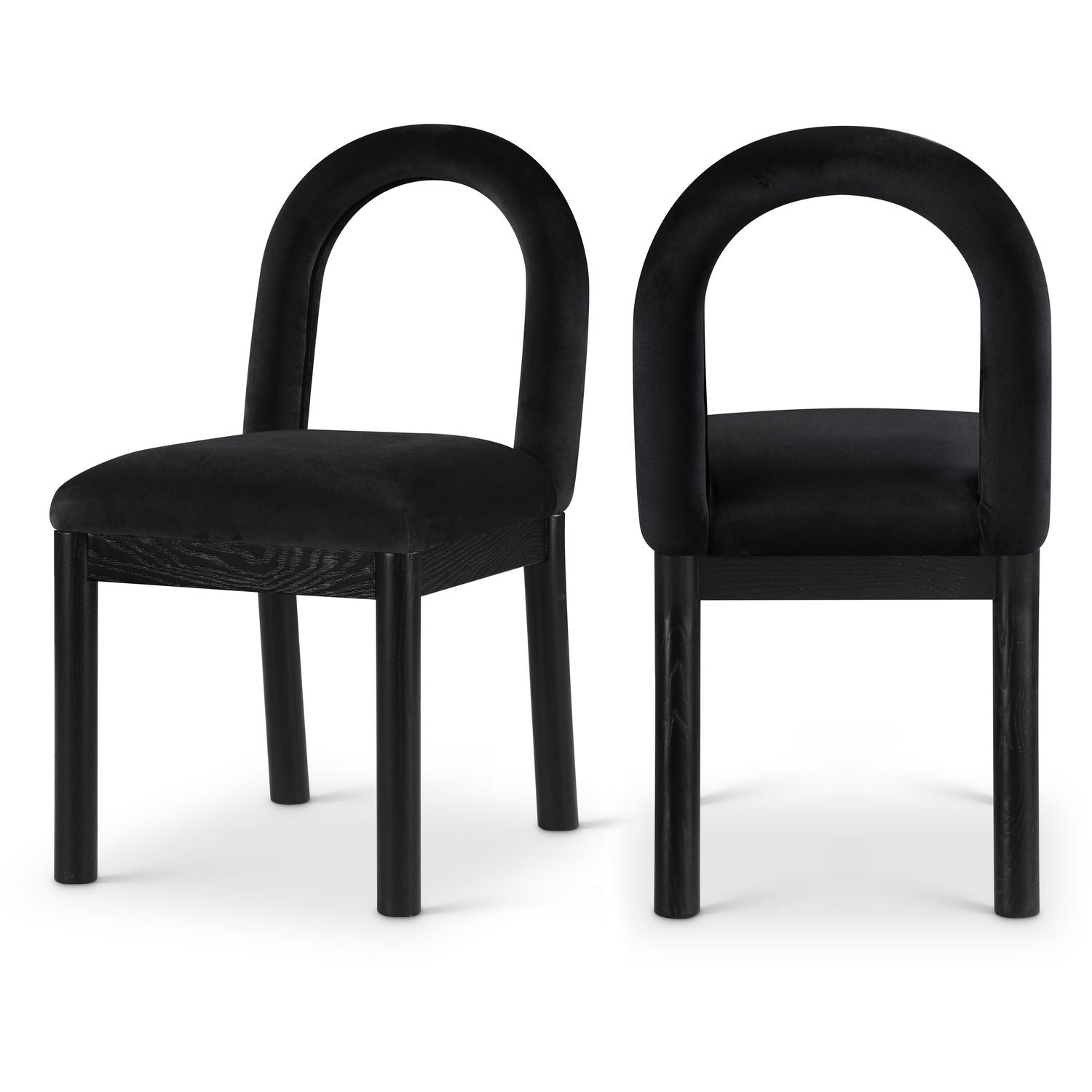 Conrad Black Velvet Upholstered Dining Chair