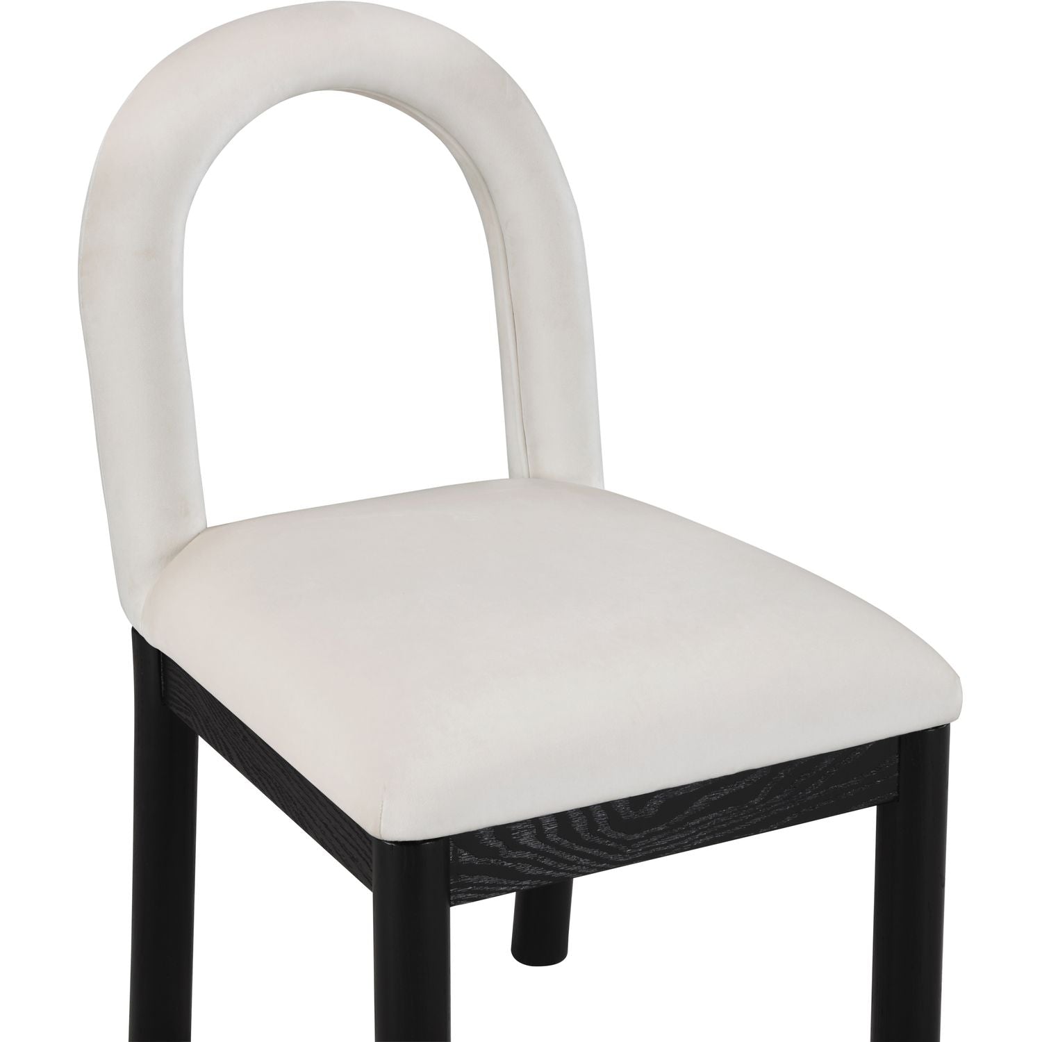Conrad Velvet Upholstered Dining Chair — Cream / Black