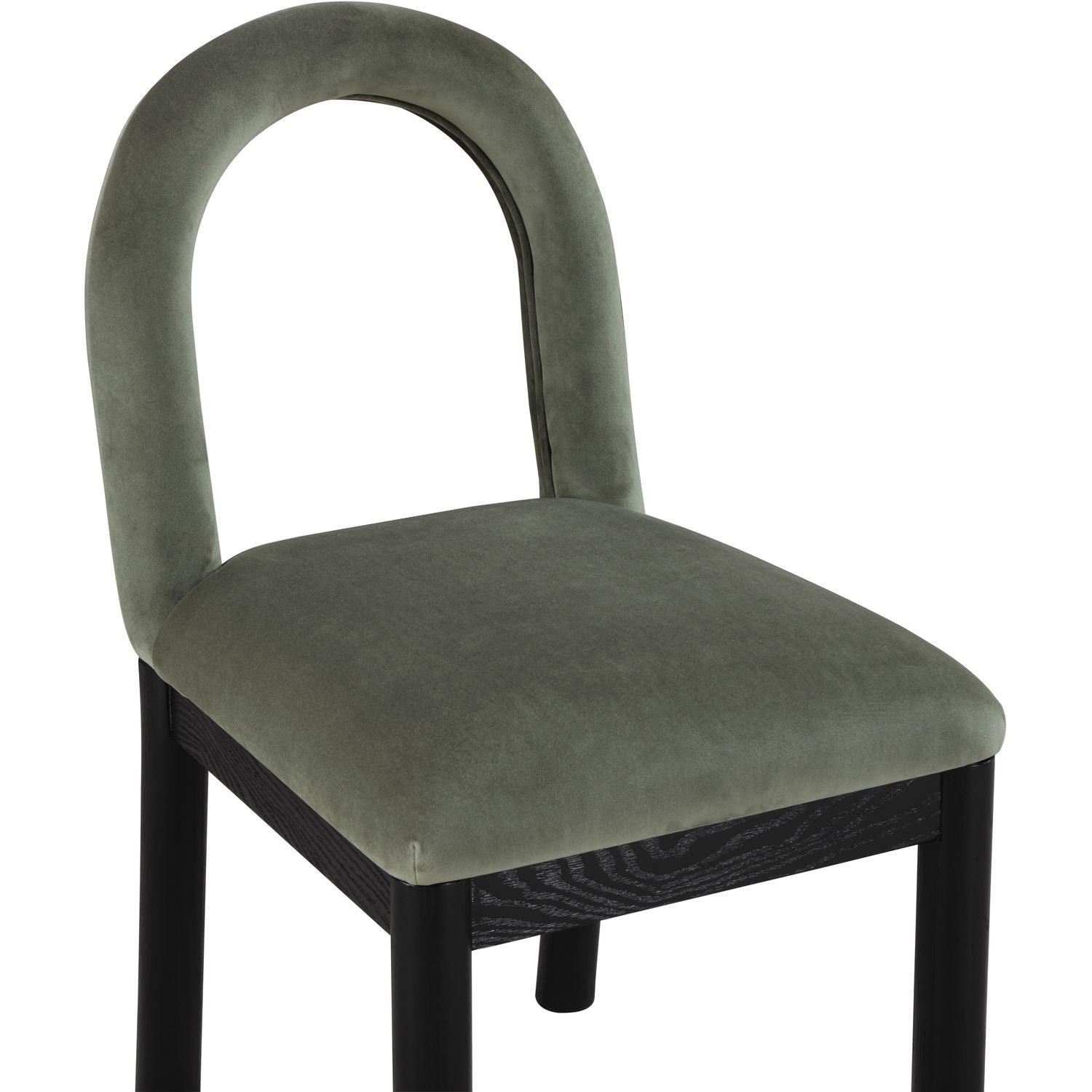 Conrad Velvet Upholstered Dining Chair — Green / Black