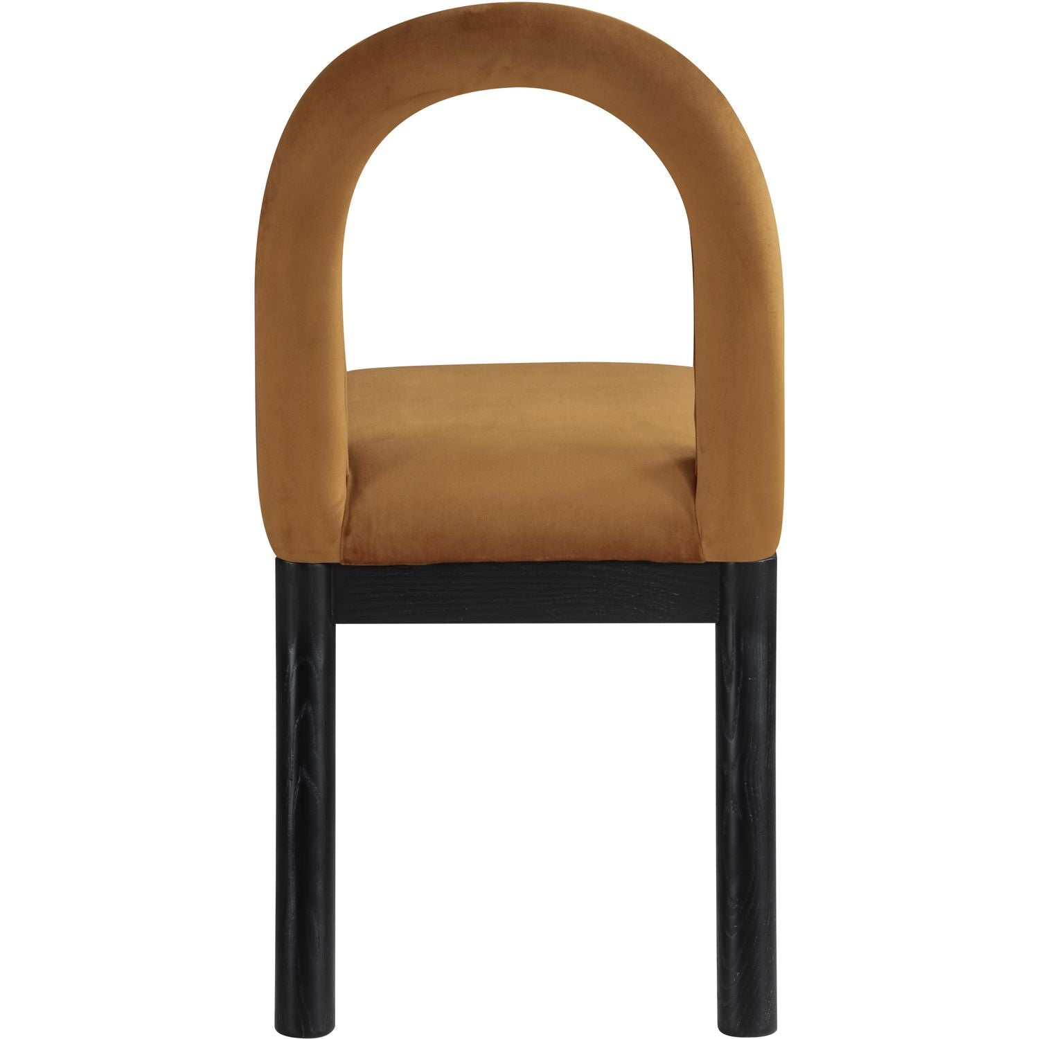 Conrad Velvet Upholstered Dining Chair — Saddle / Black