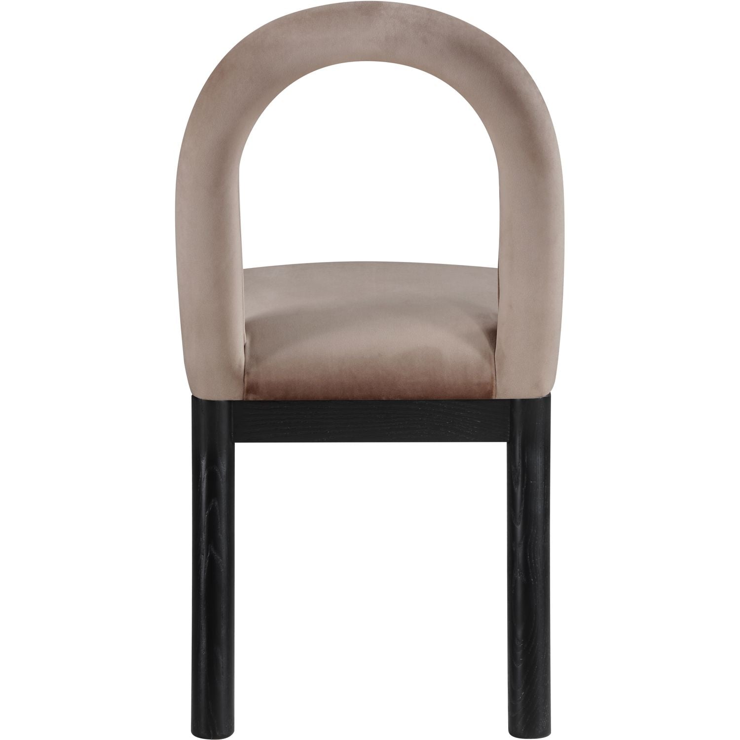 Conrad Velvet Upholstered Dining Chair — Taupe / Black