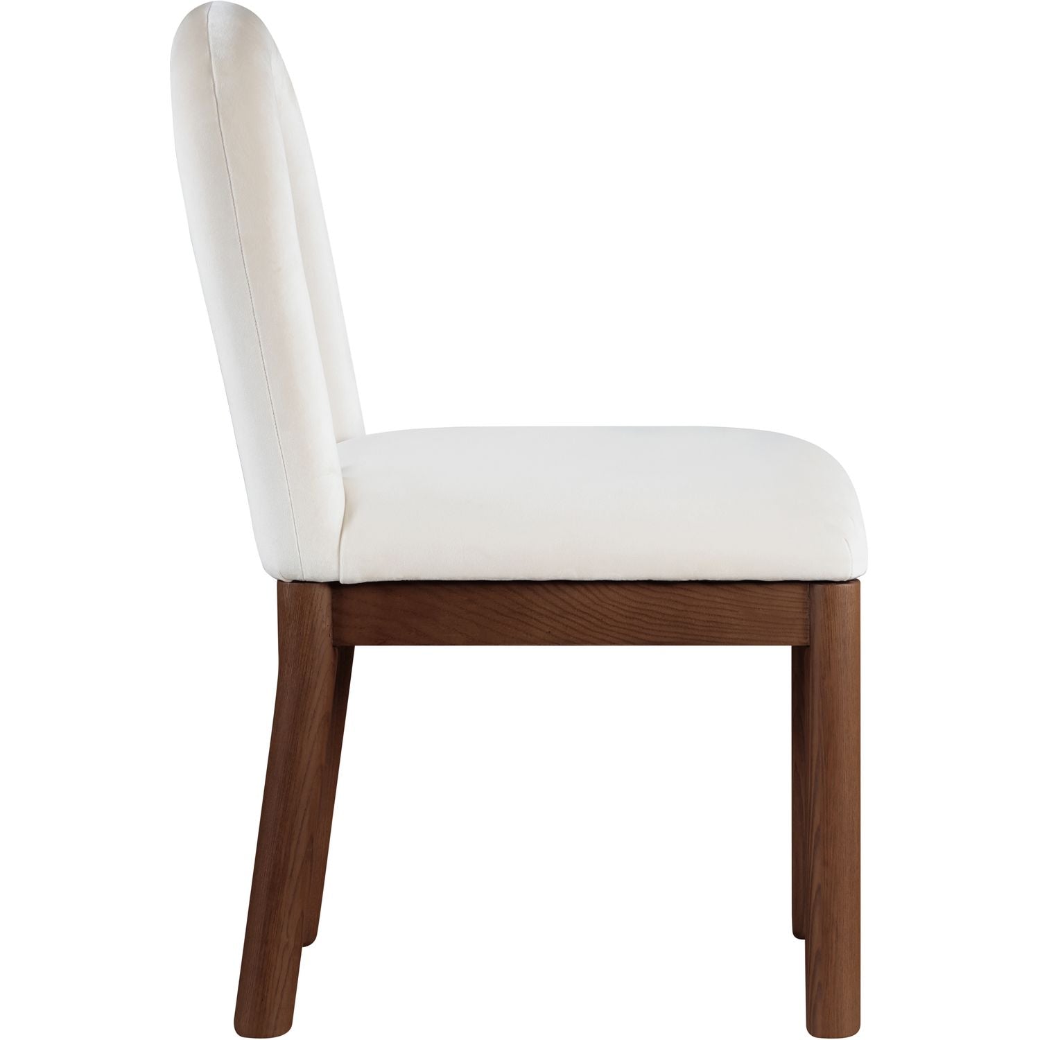 Conrad Velvet Upholstered Dining Chair — Cream / Brown