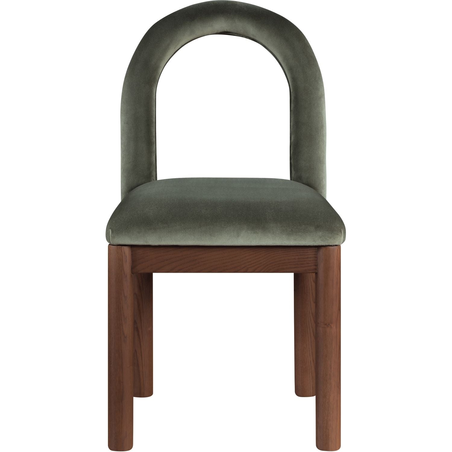 Conrad Velvet Upholstered Dining Chair — Green / Brown