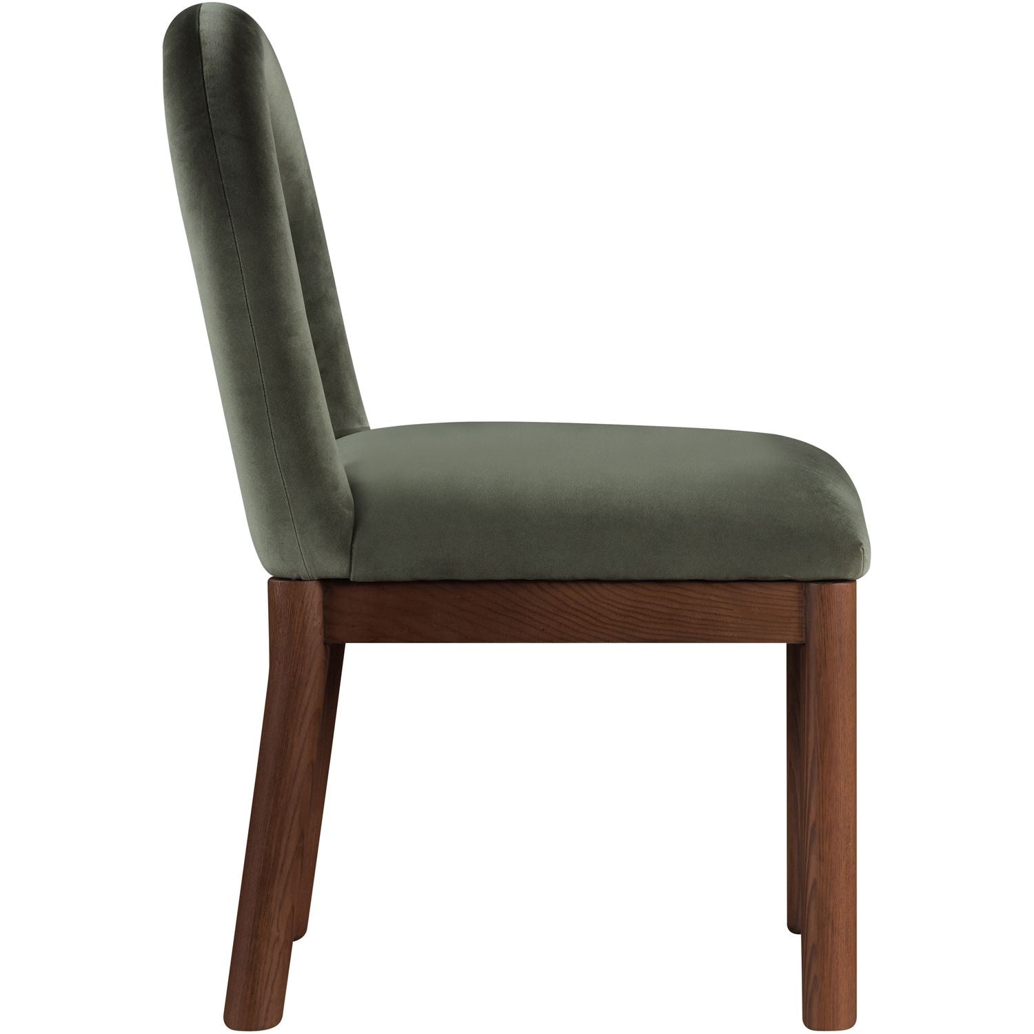 Conrad Velvet Upholstered Dining Chair — Green / Brown