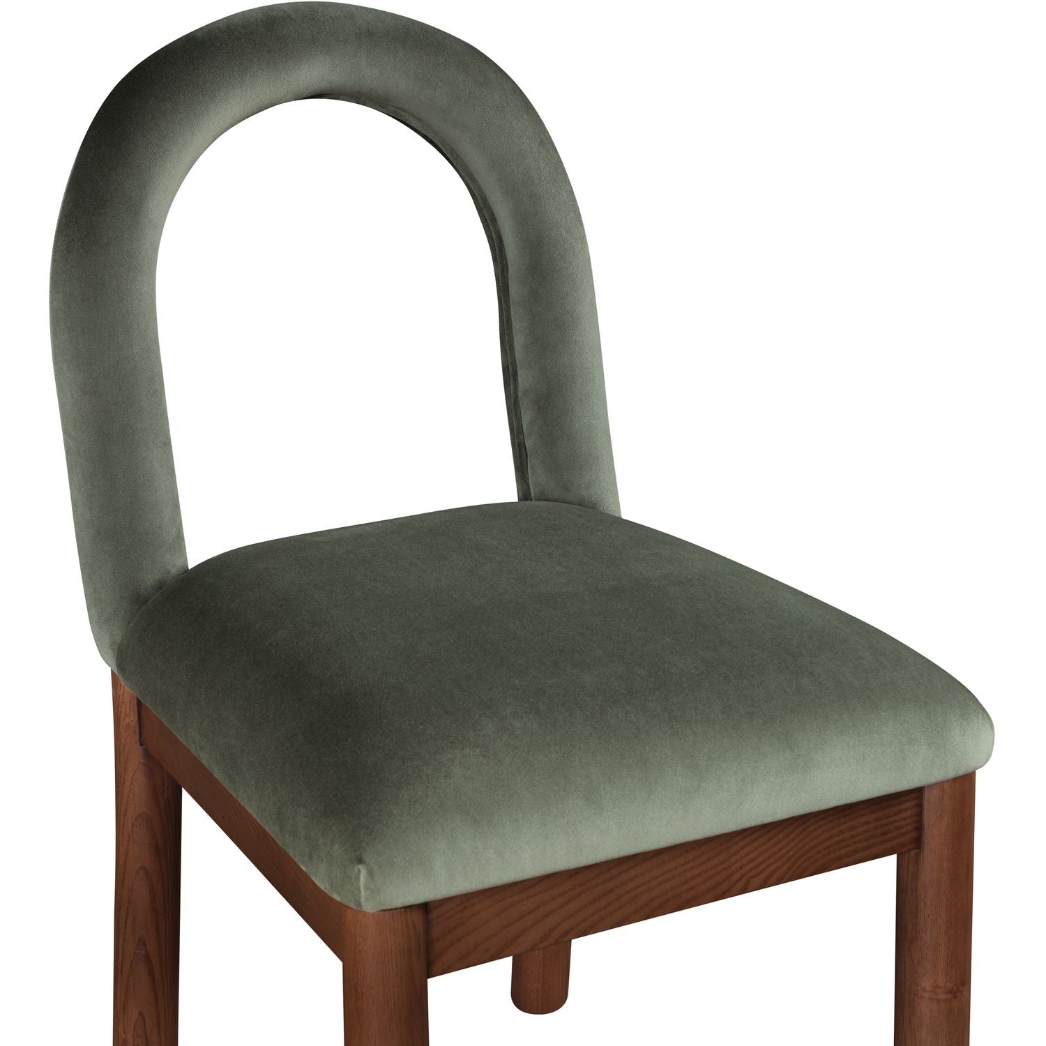 Conrad Velvet Upholstered Dining Chair — Green / Brown