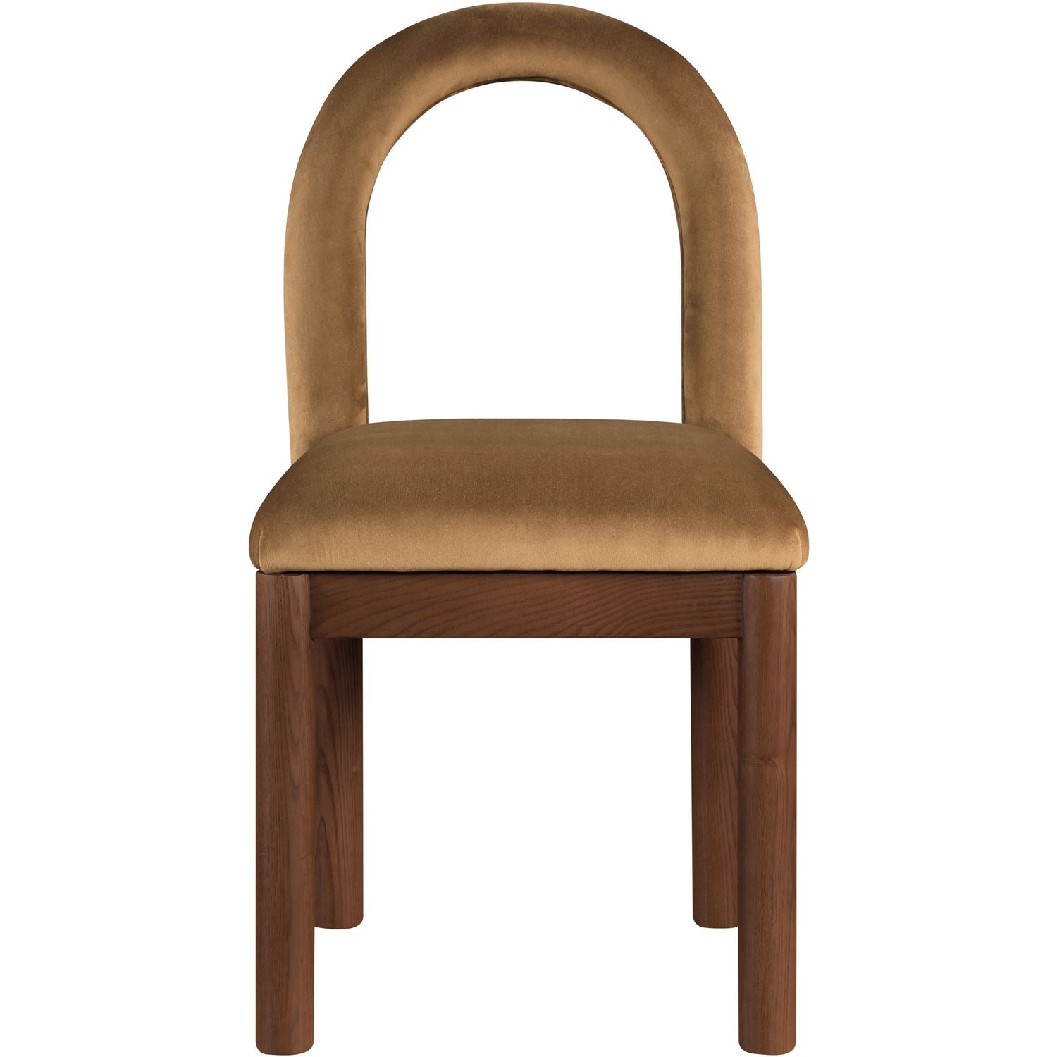 Conrad Velvet Upholstered Dining Chair — Saddle / Brown