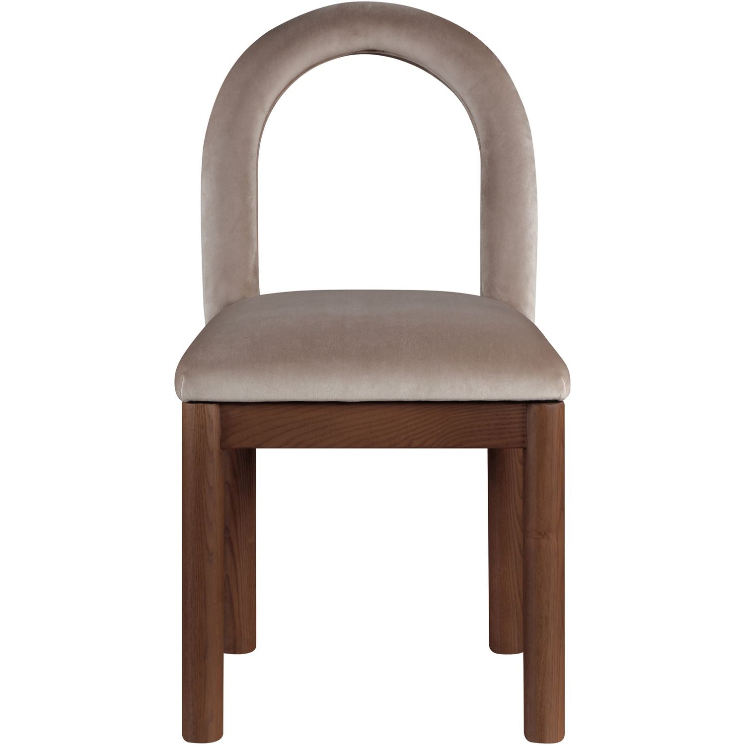 Conrad Velvet Upholstered Dining Chair — Taupe / Brown