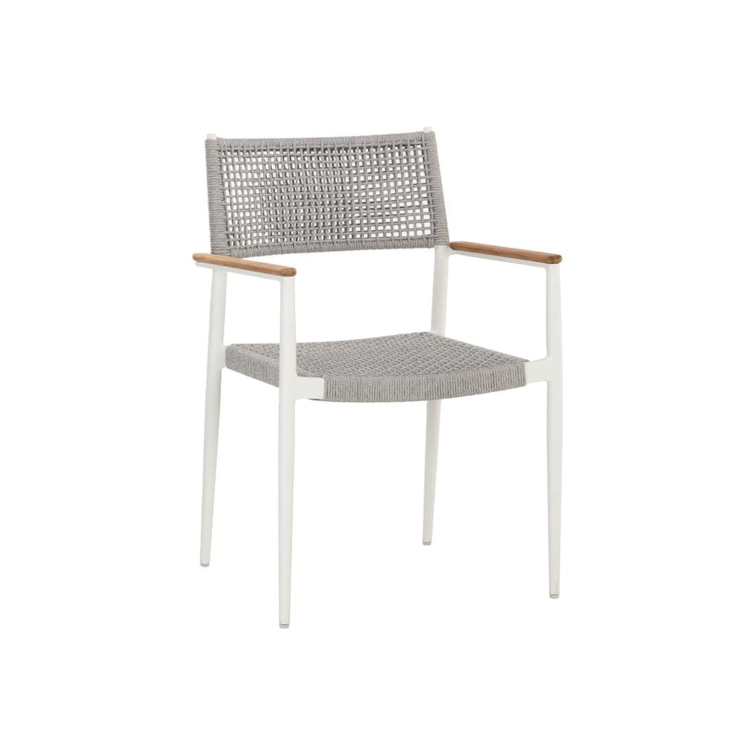 Nava Stackable Dining Armchair-Sunpan-SUNPAN-111090-Dining ChairsWhite/ Light Grey-5-France and Son