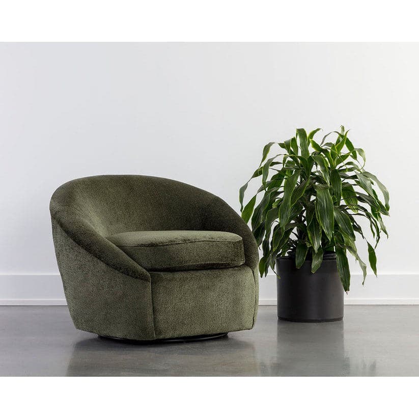 Bliss Swivel Lounge Chair-Sunpan-SUNPAN-111410-Lounge ChairsBergen Olive-4-France and Son