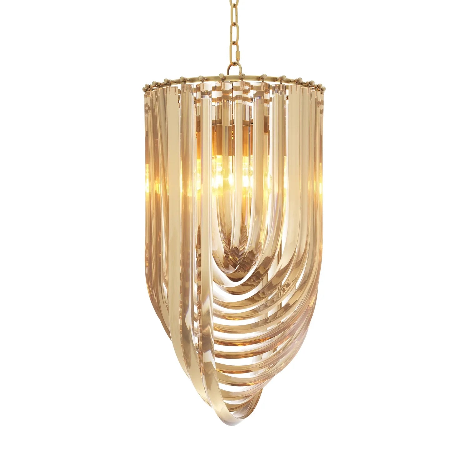 Chandelier Murano 14"" dia x 25.5"" H"-Eichholtz-EICHHOLTZ-111904UL-ChandeliersNickel-Oval-4-France and Son