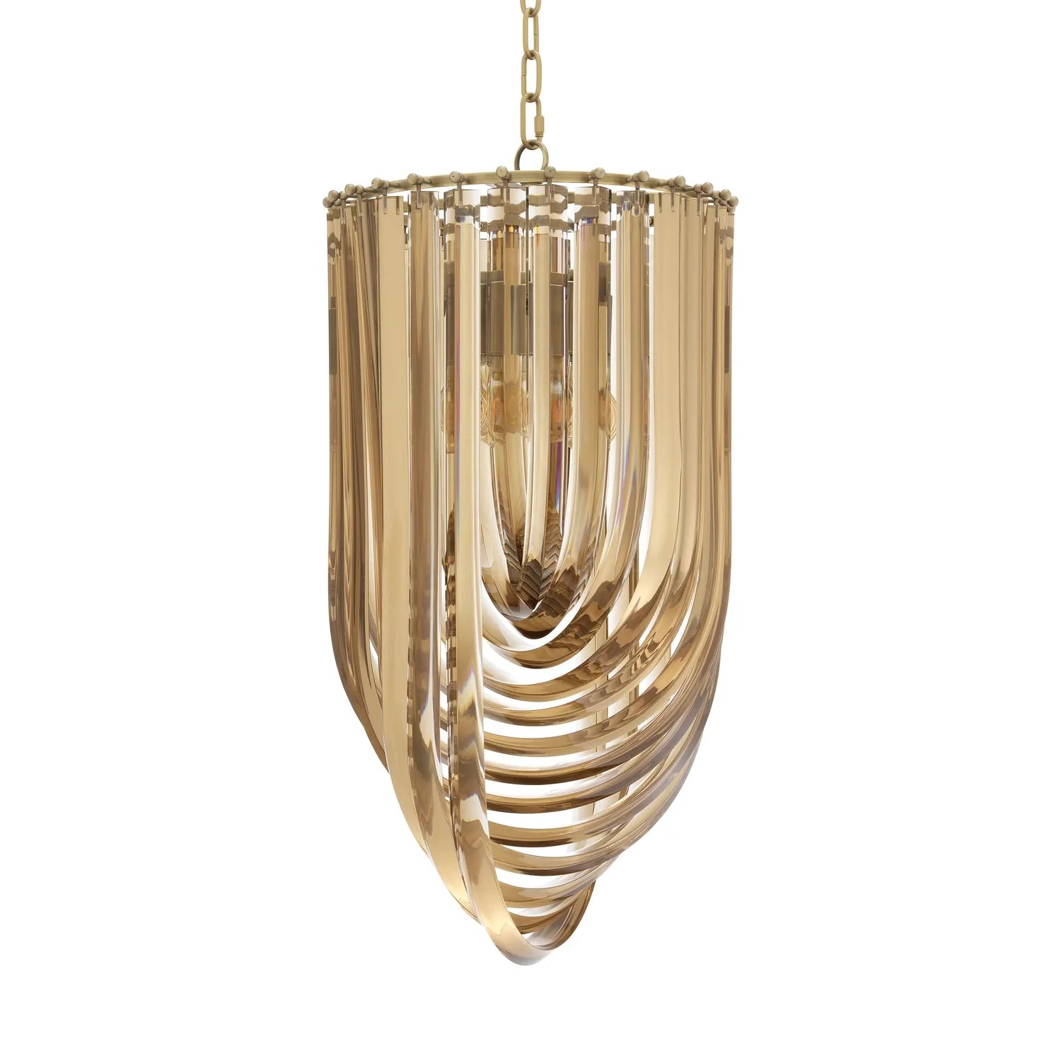 Chandelier Murano 14"" dia x 25.5"" H"-Eichholtz-EICHHOLTZ-111905UL-ChandeliersBrass-Oval-5-France and Son