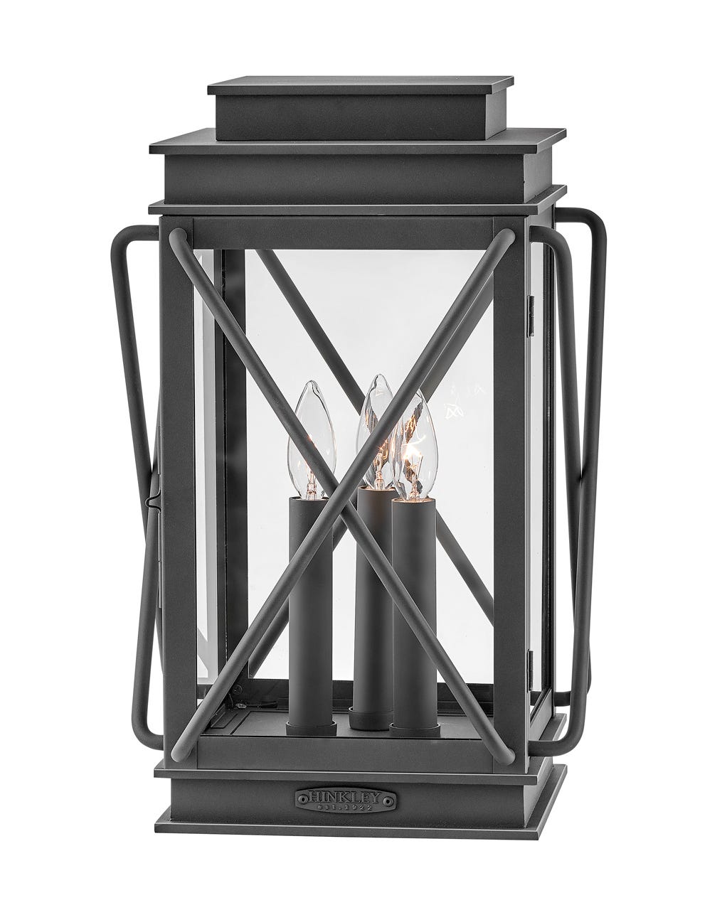 Outdoor Montecito - Medium Pier Mount Lantern 12V-Hinkley Lighting-HINKLEY-11197MB-Outdoor Post LanternsMuseum Black / Non LED-3-France and Son