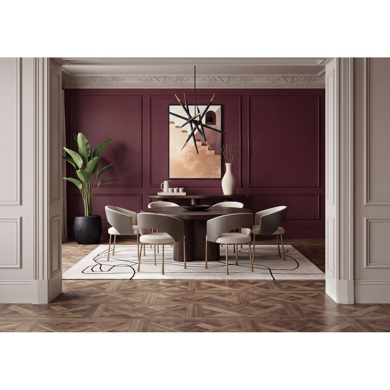 Bellona Dining Table - Heritage Brown - 68.5" - Dark Brown