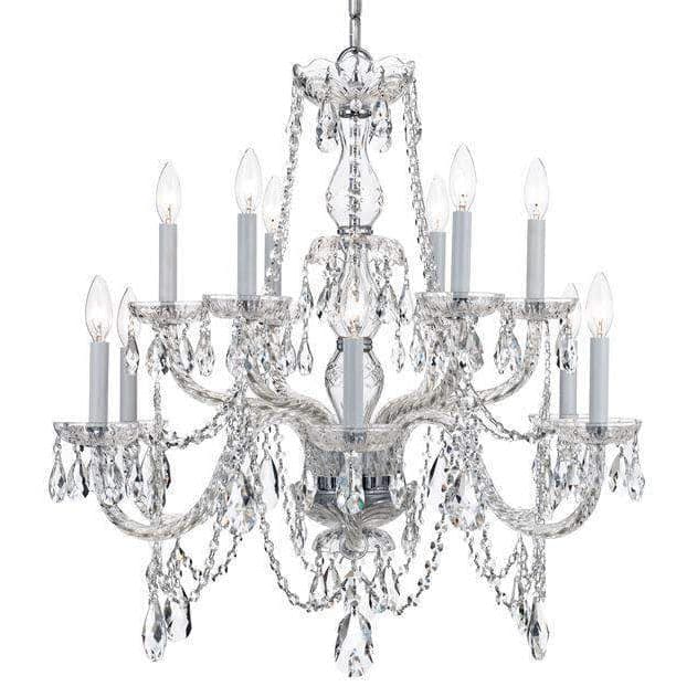 Traditional Crystal 12 Light Chandelier-Crystorama Lighting Company-CRYSTO-1135-CH-CL-MWP-ChandeliersChrome-Clear Crystal-2-France and Son