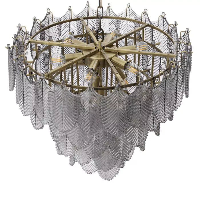 Chandelier Verbier S light brushed brass finish-Eichholtz-EICHHOLTZ-113899UL-Chandeliers-2-France and Son