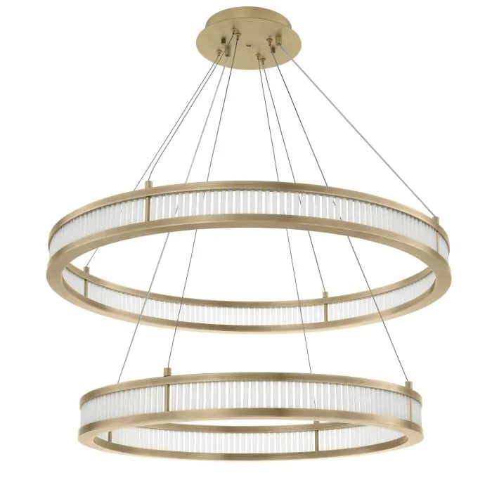 Chandelier Damien Double Antique Brass Finish-Eichholtz-EICHHOLTZ-113902UL-Pendants-2-France and Son