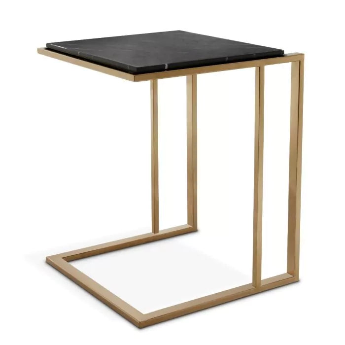 Side Table Cocktail-Eichholtz-EICHHOLTZ-114031-Side TablesBrushed Brass Finish / Black Marble-8-France and Son