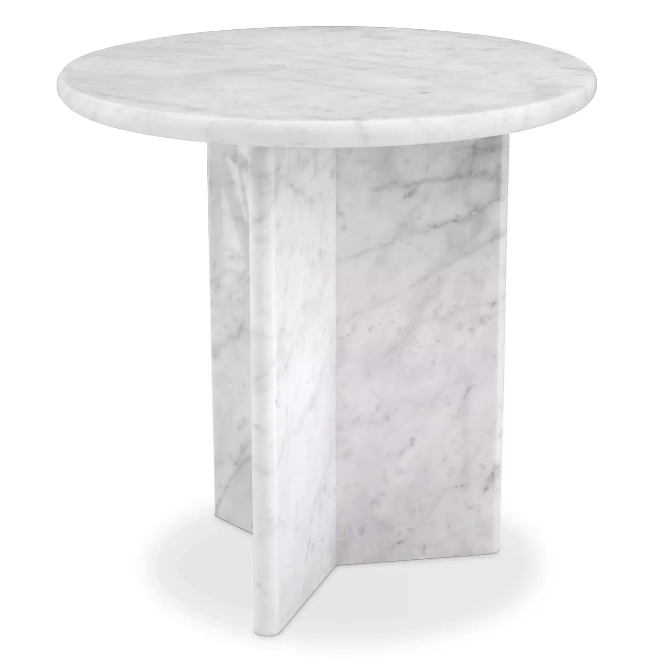 Side Table Pontini honed white marble-Eichholtz-EICHHOLTZ-115219-Side Tables-1-France and Son