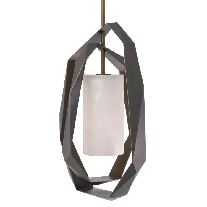 Chandelier Santos Double - Gunmetal Finish Incl Alabaster-Eichholtz-EICHHOLTZ-115372UL-Chandeliers-1-France and Son