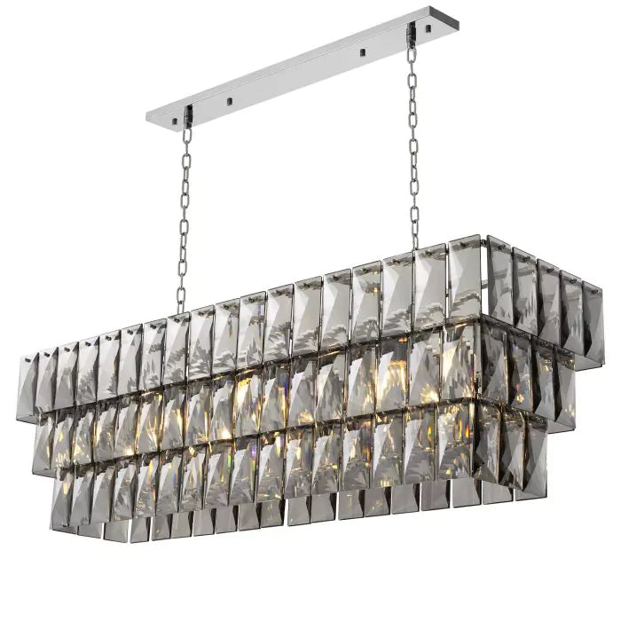 Chandelier Amazone rectangular-Eichholtz-EICHHOLTZ-115383UL-ChandeliersSmoke Crystal Glass-1-France and Son