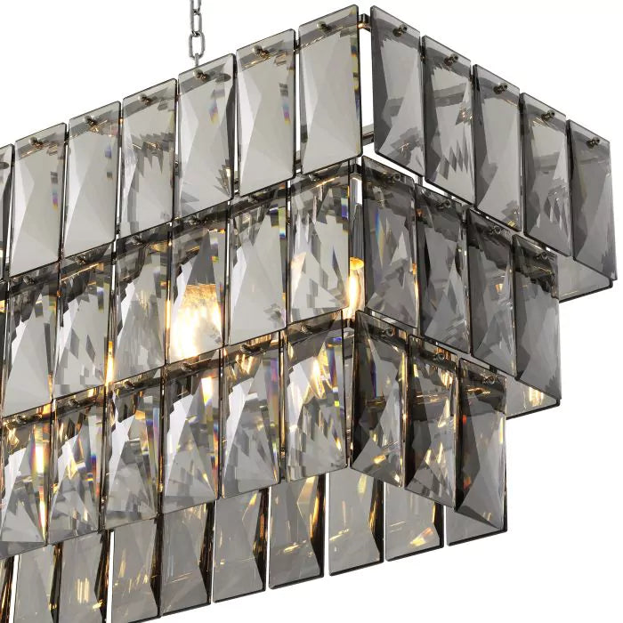 Chandelier Amazone rectangular-Eichholtz-EICHHOLTZ-115383UL-ChandeliersSmoke Crystal Glass-2-France and Son