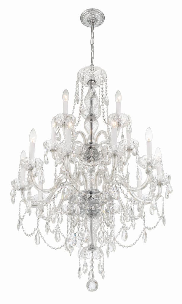 Traditional Crystal 15 Light Chandelier-Crystorama Lighting Company-CRYSTO-1155-CH-CL-MWP-ChandeliersPolished Chrome-2-France and Son