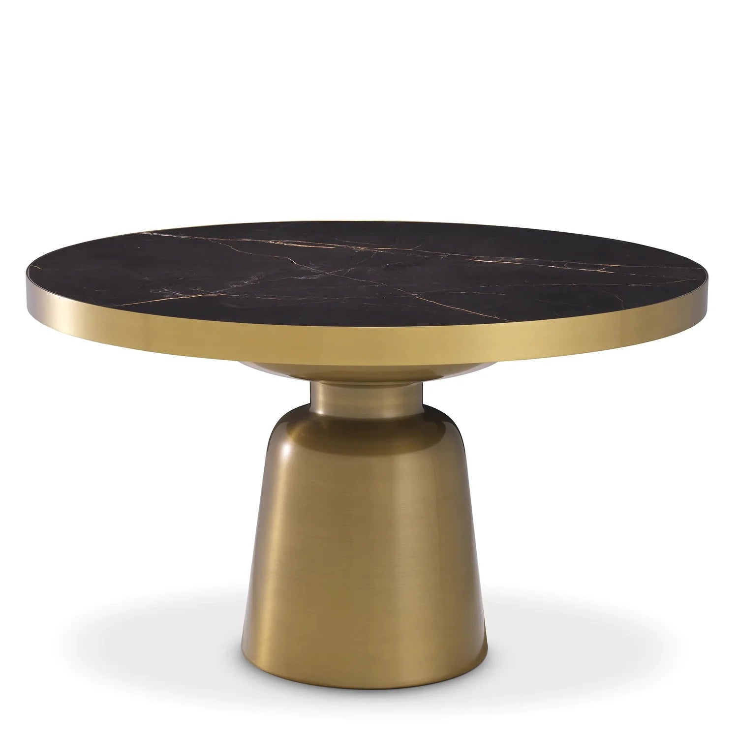 Coffee Table Soren Brushed Brass Black Top-Eichholtz-EICHHOLTZ-115542-Coffee Tables-1-France and Son