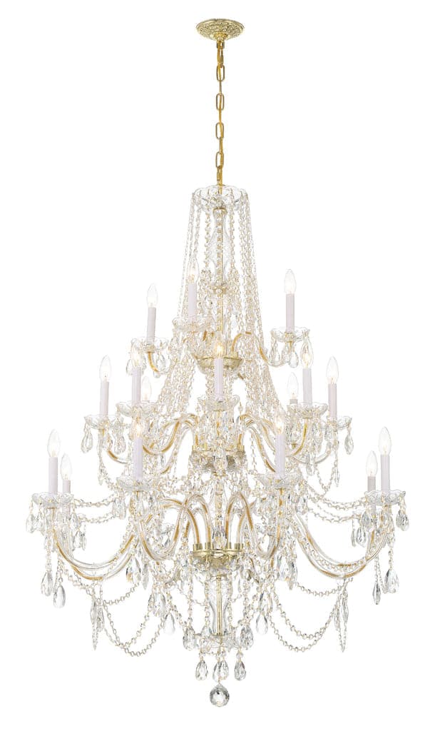 Traditional Crystal 20 Light Chandelier-Crystorama Lighting Company-CRYSTO-1157-PB-CL-MWP-ChandeliersPolished Brass-5-France and Son